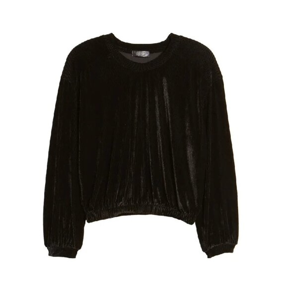 LA LA LAND CREATIVE CO Elastic Hem Corduroy Velvet Top - Picture 3 of 3